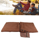 Electric Heating Seat Cushion Foldable Stadium Seats Heated Cover Pads with Backrest for Camping Fishing Hunting Khaki