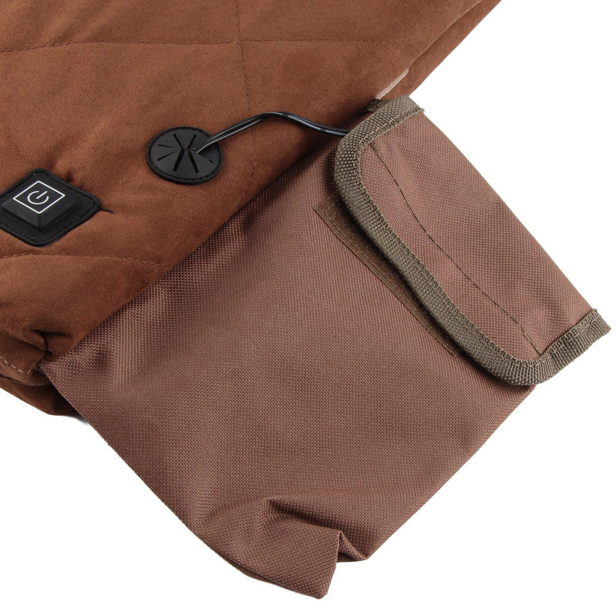 Electric Heating Seat Cushion Foldable Stadium Seats Heated Cover Pads with Backrest for Camping Fishing Hunting Khaki
