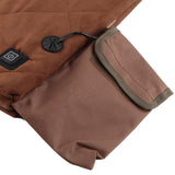 Electric Heating Seat Cushion Foldable Stadium Seats Heated Cover Pads with Backrest for Camping Fishing Hunting Khaki