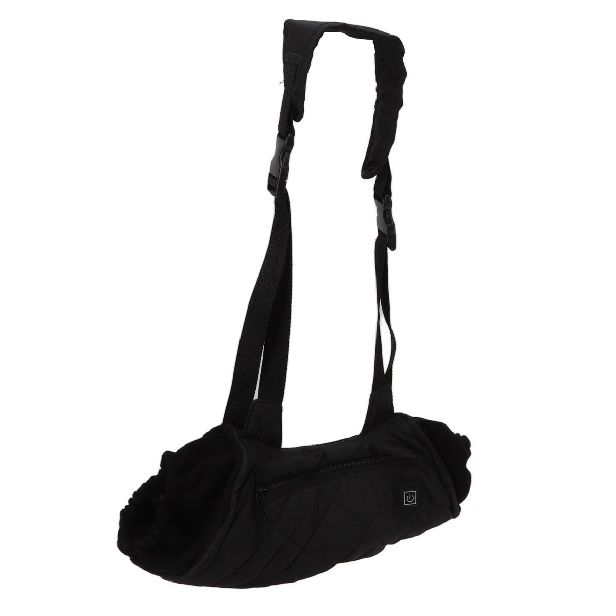 Electric Hand Warming Muff Temperature Controllable Waterproof Quilted Cotton Heated Hand Pouch for Winter Black