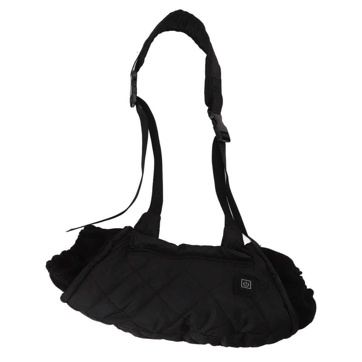 Electric Hand Warming Muff Temperature Controllable Waterproof Quilted Cotton Heated Hand Pouch for Winter Black