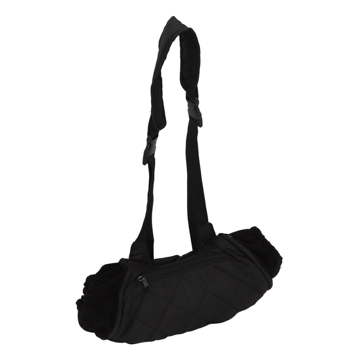 Electric Hand Warming Muff Temperature Controllable Waterproof Quilted Cotton Heated Hand Pouch for Winter Black