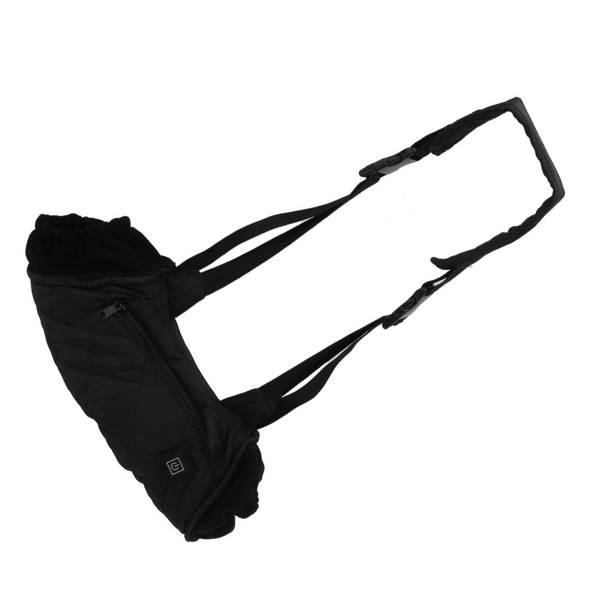 Electric Hand Warming Muff Temperature Controllable Waterproof Quilted Cotton Heated Hand Pouch for Winter Black