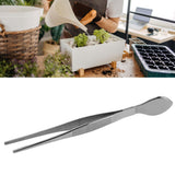 Bonsai Tweezers Stainless Steel Straight Serrated Tips Potted Plant Soil Loosening Spatula
