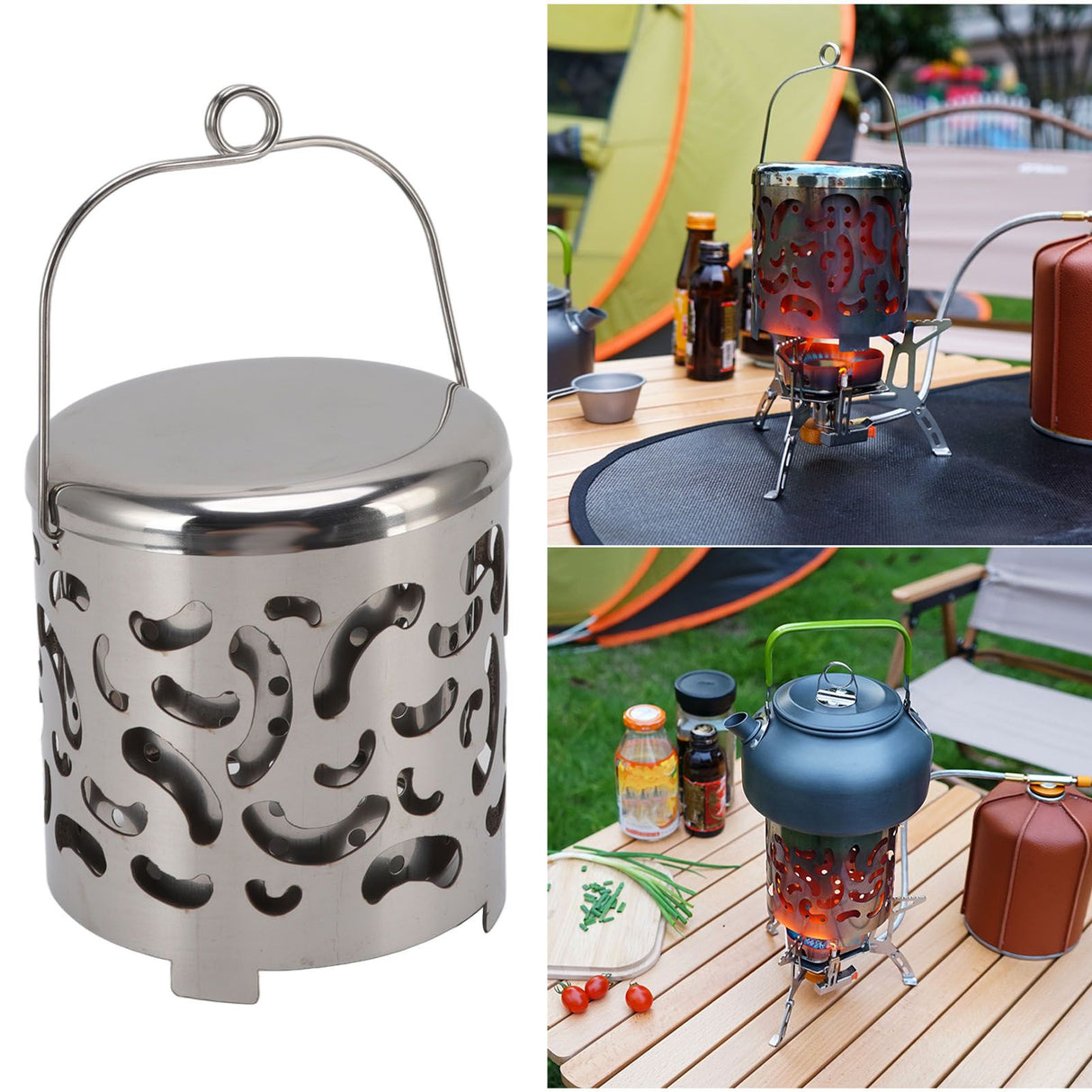 Camping Mini Heater Stainless Steel Portable Heating Stove for Outdoor Winter Fall