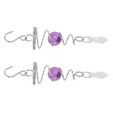 2Pcs Gazing Ball Spiral Tail Wind Spinner Stabilizer Stainless Steel Spiral Wind Chimes for Outside Purple