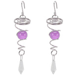 2Pcs Gazing Ball Spiral Tail Wind Spinner Stabilizer Stainless Steel Spiral Wind Chimes for Outside Purple