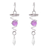 2Pcs Gazing Ball Spiral Tail Wind Spinner Stabilizer Stainless Steel Spiral Wind Chimes for Outside Purple