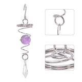 2Pcs Gazing Ball Spiral Tail Wind Spinner Stabilizer Stainless Steel Spiral Wind Chimes for Outside Purple