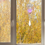 2Pcs Gazing Ball Spiral Tail Wind Spinner Stabilizer Stainless Steel Spiral Wind Chimes for Outside Purple