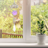 2Pcs Gazing Ball Spiral Tail Wind Spinner Stabilizer Stainless Steel Spiral Wind Chimes for Outside Purple - Extra Image
