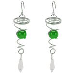 2Pcs Gazing Ball Spiral Tail Wind Spinner Stabilizer Stainless Steel Spiral Wind Chimes for Outside Green