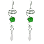 2Pcs Gazing Ball Spiral Tail Wind Spinner Stabilizer Stainless Steel Spiral Wind Chimes for Outside Green