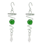 2Pcs Gazing Ball Spiral Tail Wind Spinner Stabilizer Stainless Steel Spiral Wind Chimes for Outside Green