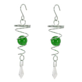 2Pcs Gazing Ball Spiral Tail Wind Spinner Stabilizer Stainless Steel Spiral Wind Chimes for Outside Green - 45-Degree Angle
