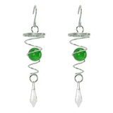 2Pcs Gazing Ball Spiral Tail Wind Spinner Stabilizer Stainless Steel Spiral Wind Chimes for Outside Green