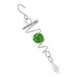 2Pcs Gazing Ball Spiral Tail Wind Spinner Stabilizer Stainless Steel Spiral Wind Chimes for Outside Green