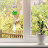 2Pcs Gazing Ball Spiral Tail Wind Spinner Stabilizer Stainless Steel Spiral Wind Chimes for Outside Green - Extra Image