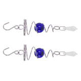 2Pcs Gazing Ball Spiral Tail Wind Spinner Stabilizer Stainless Steel Spiral Wind Chimes for Outside Blue - Front View