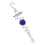 2Pcs Gazing Ball Spiral Tail Wind Spinner Stabilizer Stainless Steel Spiral Wind Chimes for Outside Blue - Low Angle