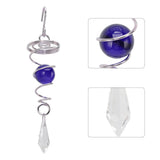 2Pcs Gazing Ball Spiral Tail Wind Spinner Stabilizer Stainless Steel Spiral Wind Chimes for Outside Blue - Extra Image