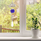 2Pcs Gazing Ball Spiral Tail Wind Spinner Stabilizer Stainless Steel Spiral Wind Chimes for Outside Blue - Extra Image