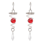 2Pcs Gazing Ball Spiral Tail Wind Spinner Stabilizer Stainless Steel Spiral Wind Chimes for Outside Red