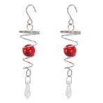 2Pcs Gazing Ball Spiral Tail Wind Spinner Stabilizer Stainless Steel Spiral Wind Chimes for Outside Red