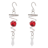 2Pcs Gazing Ball Spiral Tail Wind Spinner Stabilizer Stainless Steel Spiral Wind Chimes for Outside Red - 45-Degree Angle