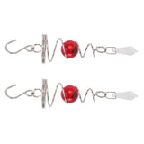 2Pcs Gazing Ball Spiral Tail Wind Spinner Stabilizer Stainless Steel Spiral Wind Chimes for Outside Red - Close-Up Angle