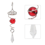 2Pcs Gazing Ball Spiral Tail Wind Spinner Stabilizer Stainless Steel Spiral Wind Chimes for Outside Red