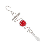 2Pcs Gazing Ball Spiral Tail Wind Spinner Stabilizer Stainless Steel Spiral Wind Chimes for Outside Red