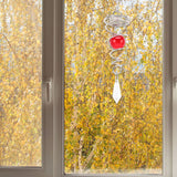 2Pcs Gazing Ball Spiral Tail Wind Spinner Stabilizer Stainless Steel Spiral Wind Chimes for Outside Red