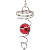 2Pcs Gazing Ball Spiral Tail Wind Spinner Stabilizer Stainless Steel Spiral Wind Chimes for Outside Red - Extra Image