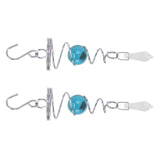 2Pcs Gazing Ball Spiral Tail Wind Spinner Stabilizer Stainless Steel Spiral Wind Chimes for Outside Lake Blue