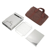 Camping Wood Stove Foldable Stainless Steel Integrated Mini BBQ Grill for Warm Outdoor Picnic