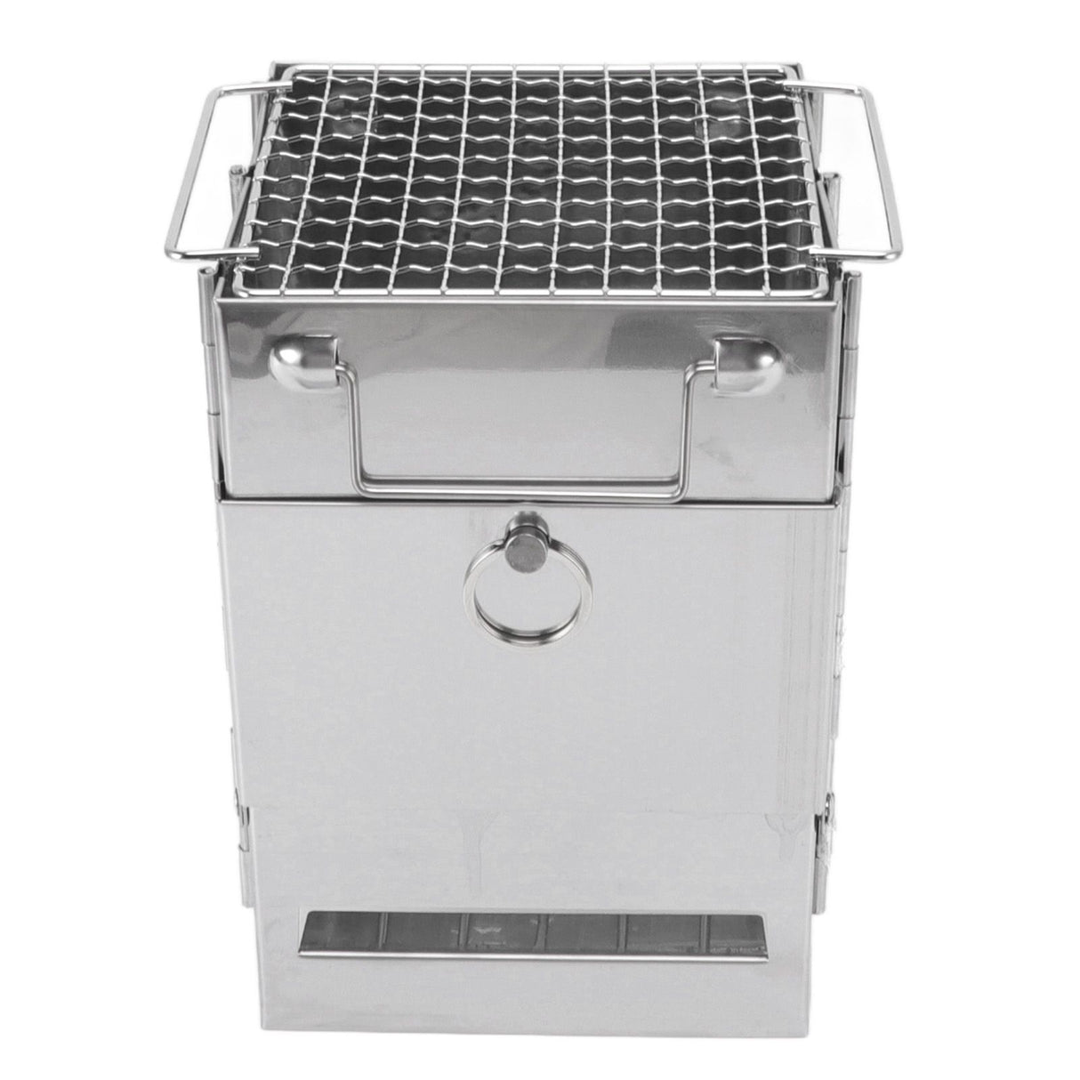 Camping Wood Stove Foldable Stainless Steel Integrated Mini BBQ Grill for Warm Outdoor Picnic