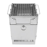 Camping Wood Stove Foldable Stainless Steel Integrated Mini BBQ Grill for Warm Outdoor Picnic