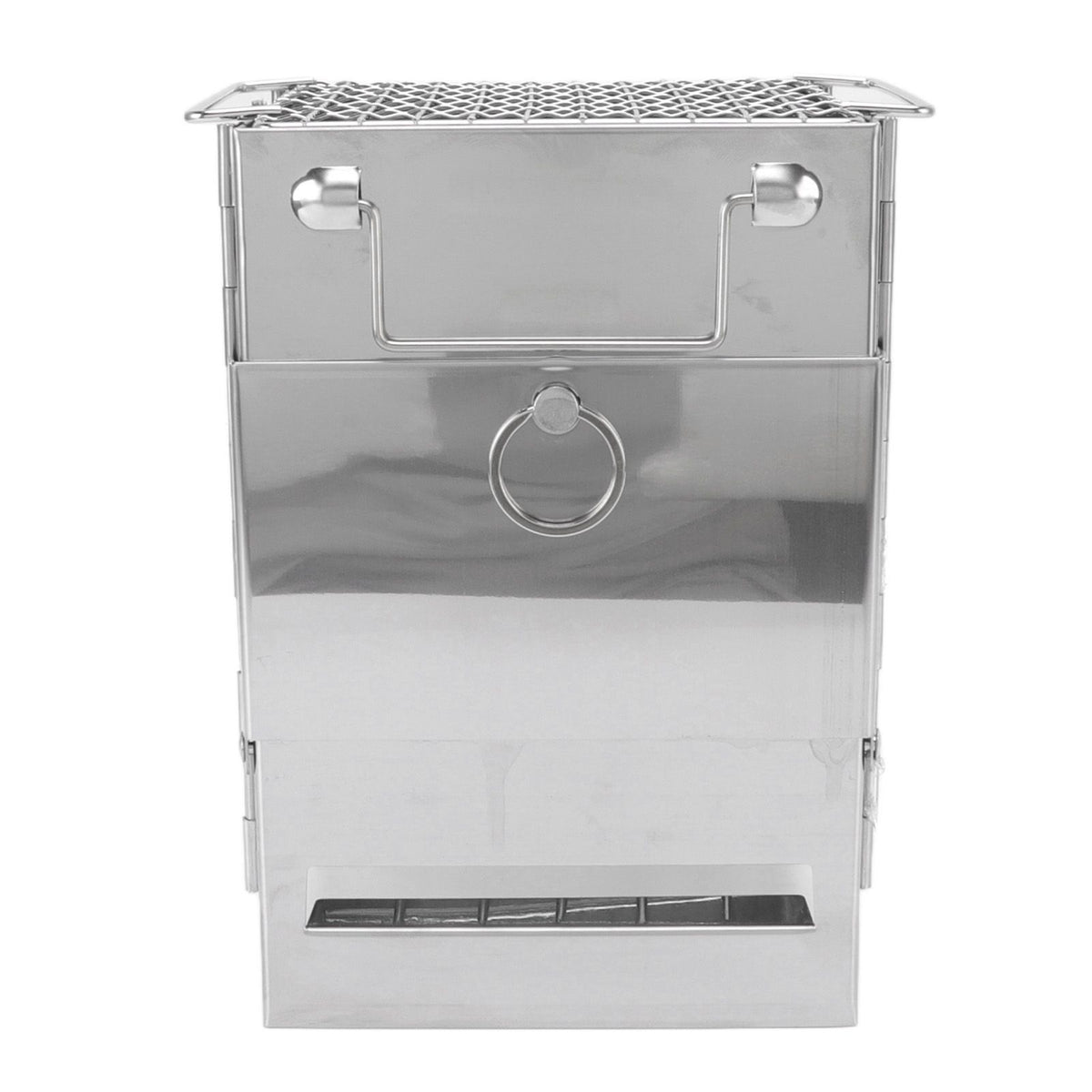 Camping Wood Stove Foldable Stainless Steel Integrated Mini BBQ Grill for Warm Outdoor Picnic
