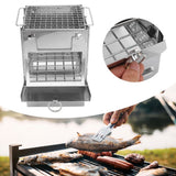 Camping Wood Stove Foldable Stainless Steel Integrated Mini BBQ Grill for Warm Outdoor Picnic