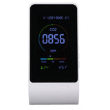 CO2 Monitor Carbon Dioxide Detect Indoor Air Quality Monitor Temperature Humidity Detection White