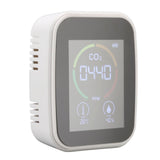 Indoor Air Quality Monitor Co2 Carbon Dioxide Detector TVOC Air Temperature Humidity Quality Detector White - Top-Down View