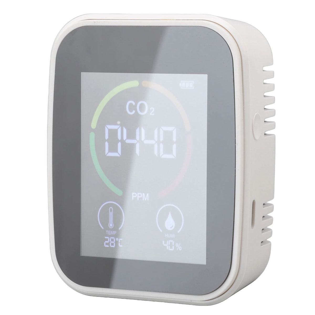 Indoor Air Quality Monitor Co2 Carbon Dioxide Detector TVOC Air Temperature Humidity Quality Detector White