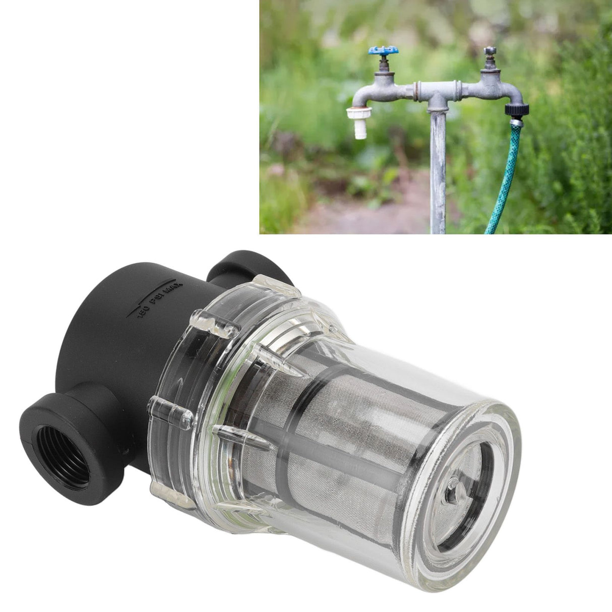 Hose Filter Plastic Sediment Impurity Garden Watering Prefilter For High Pressure Washer G1/2 100 Meshes