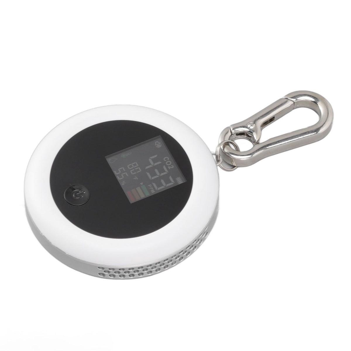 Infrared Mini CO2 Detector 3 in 1 Portable LCD Temperature Humidity Air Analyzer for Home Indoor Travel White
