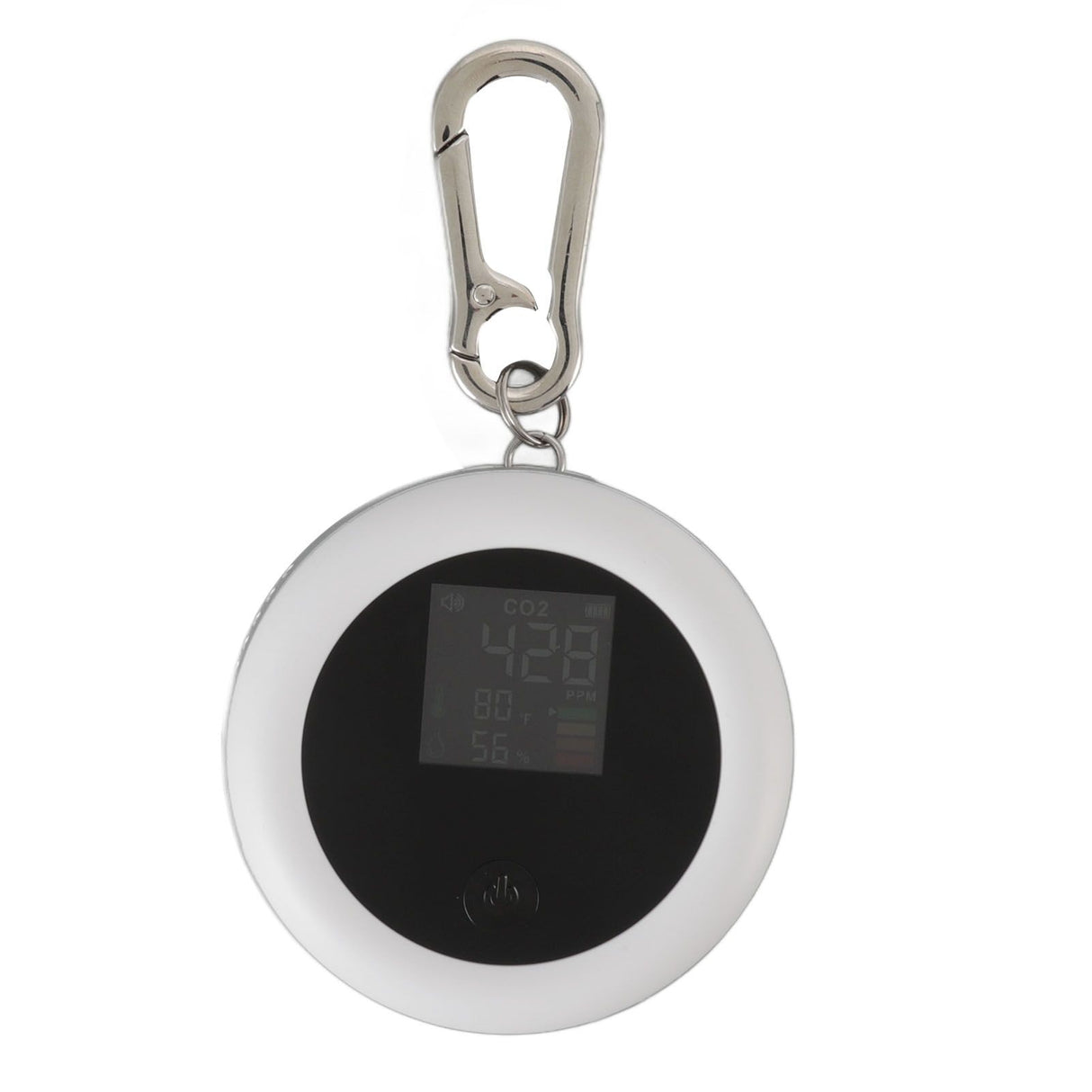 Infrared Mini CO2 Detector 3 in 1 Portable LCD Temperature Humidity Air Analyzer for Home Indoor Travel White