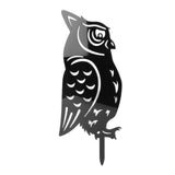 Garden Owl Decorative Insert Card Outdoor Courtyard Lawn Owl Silhouette Acrylic Stakes - Rear View