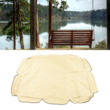 Swing Canopy 210D Silver Coated Oxford Waterproof UV Proof for Outdoor Patio Yard Chair 142x120x18cm Beige