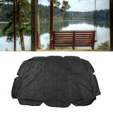 Swing Canopy 210D Silver Coated Oxford Waterproof UV Proof for Outdoor Patio Yard Chair 142x120x18cm Black - Extra Image