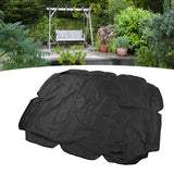 Swing Canopy 210D Silver Coated Oxford Waterproof UV Proof for Outdoor Patio Yard Chair 142x120x18cm Black - Extra Image